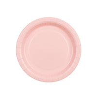 Platos de Papel Lisos Rosa Pastel 23 cm / 18 cm | Set 6 uds.