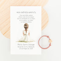 Pulsera Estrella para Niños con Tarjeta para Invitados de Comunión