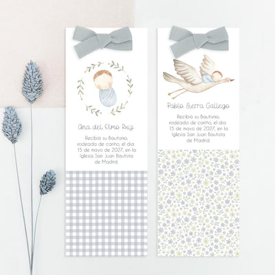 Recordatorio tipo Marcapáginas de Bautizo