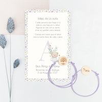 Pulsera Árbol de la Vida con Tarjeta para Invitados de Bautizo