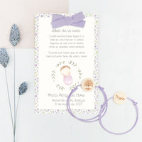 Pulsera Árbol de la Vida con Tarjeta para Invitados de Bautizo