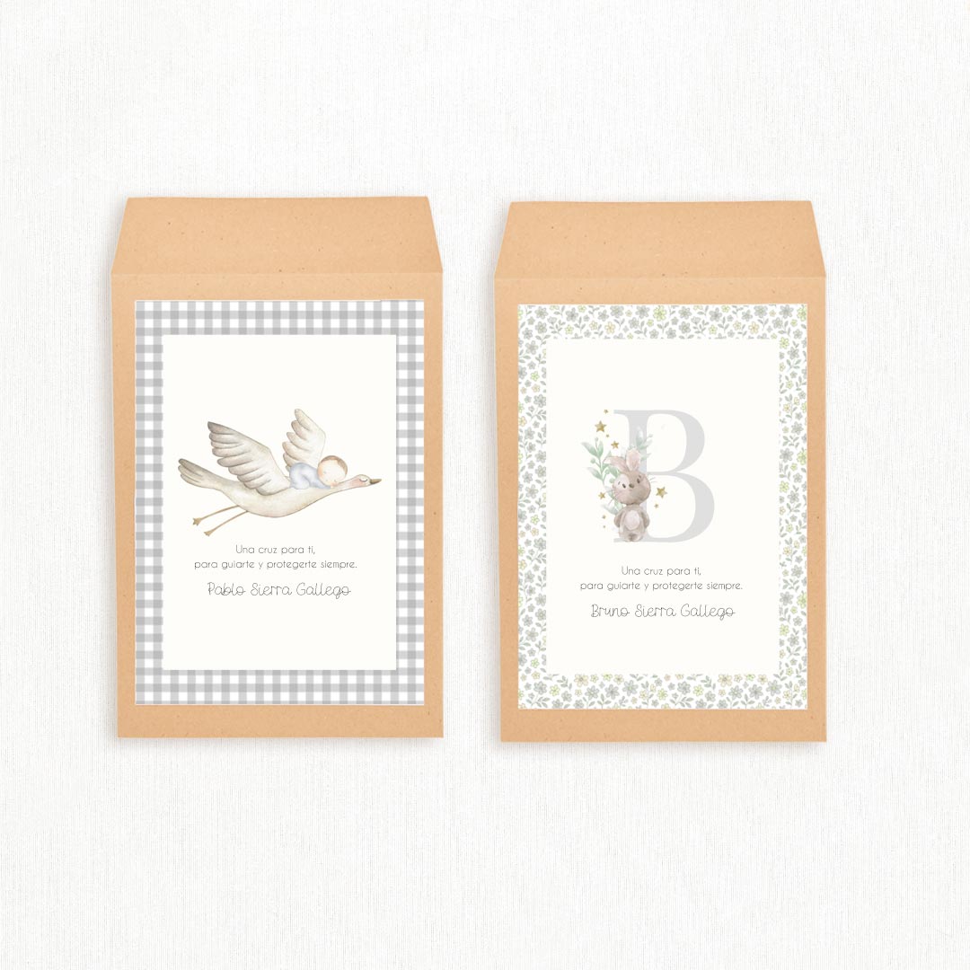 Pulsera Cruz con Tarjeta para Invitados de Bautizo