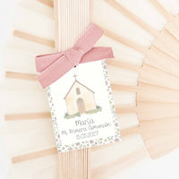 Abanico de Madera para Invitados de Comunión