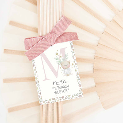 Abanico de Madera para Invitados de Bautizo