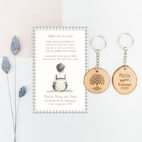 Llavero Árbol de la Vida con Tarjeta para Invitados de Comunión