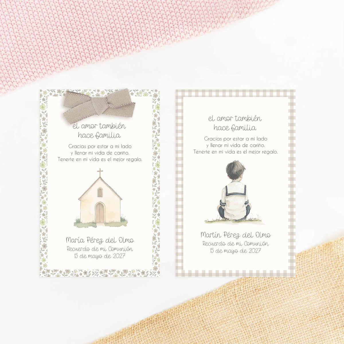Llavero Family con Tarjeta para Invitados de Comunión