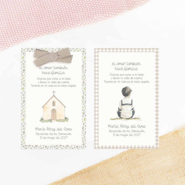 Llavero Family con Tarjeta para Invitados de Comunión