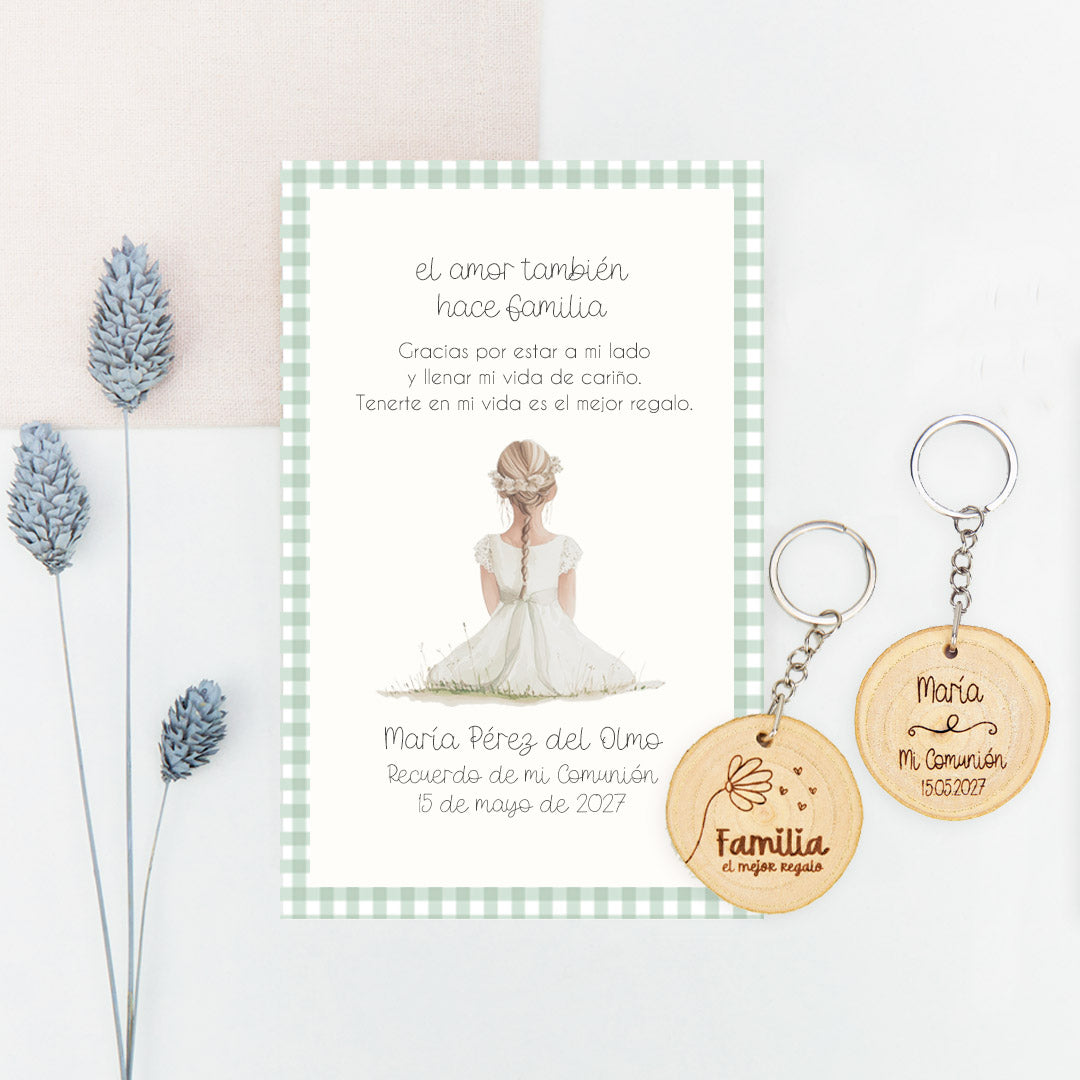 Llavero Family con Tarjeta para Invitados de Comunión