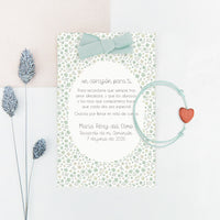 Pulsera Corazón con Tarjeta para Invitados de Comunión