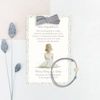 Pulsera Cruz con Tarjeta para Invitados de Comunión