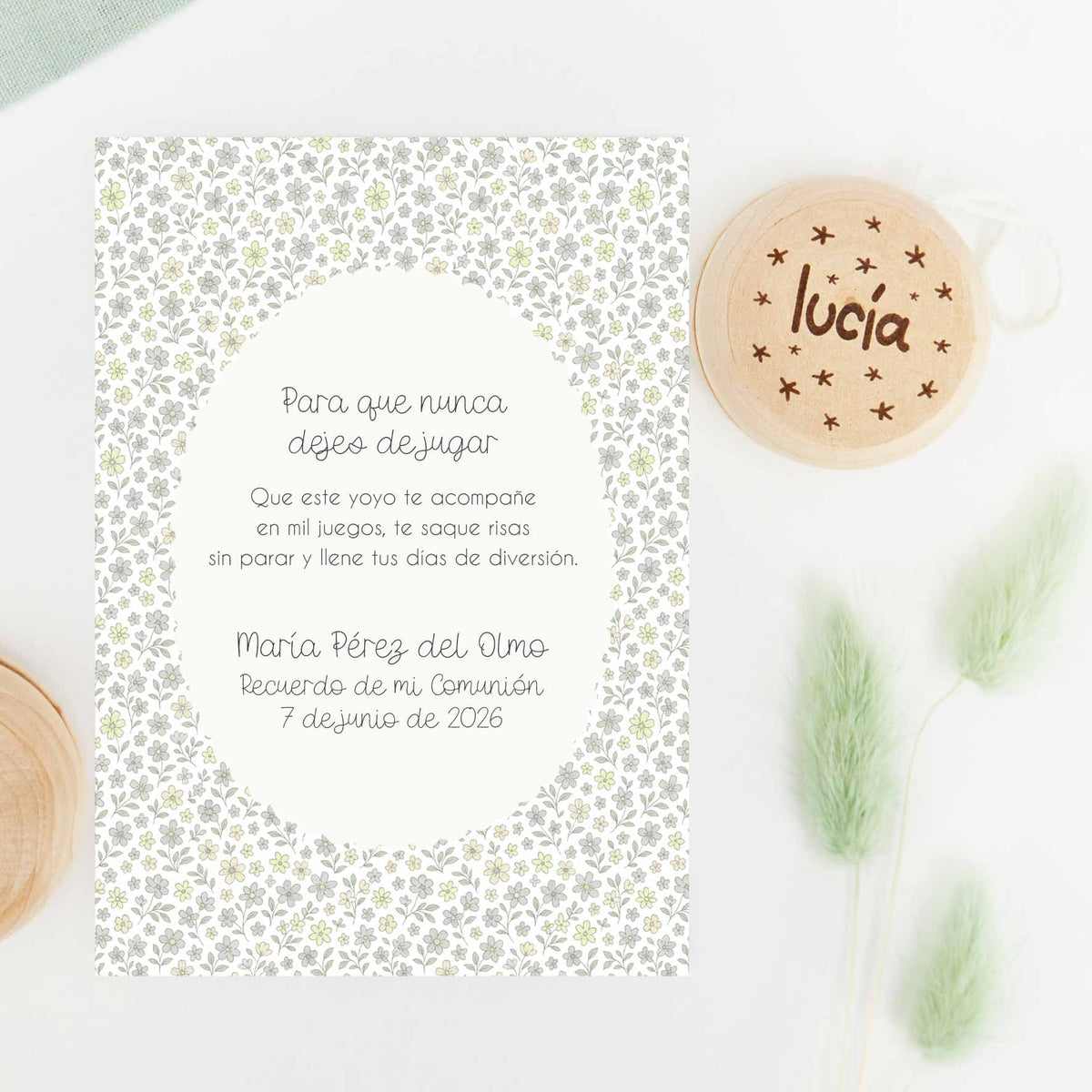 Yoyó de Madera Personalizado con el Nombre de Cada Niño – Detalle de Comunión