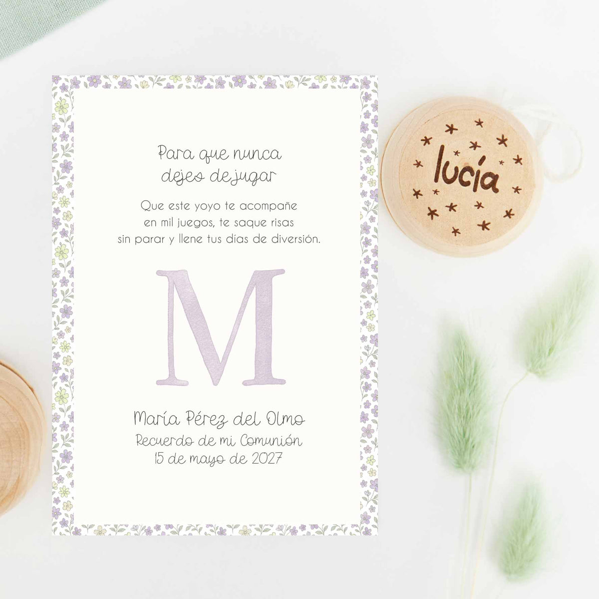 Yoyó de Madera Personalizado con el Nombre de Cada Niño – Detalle de Comunión