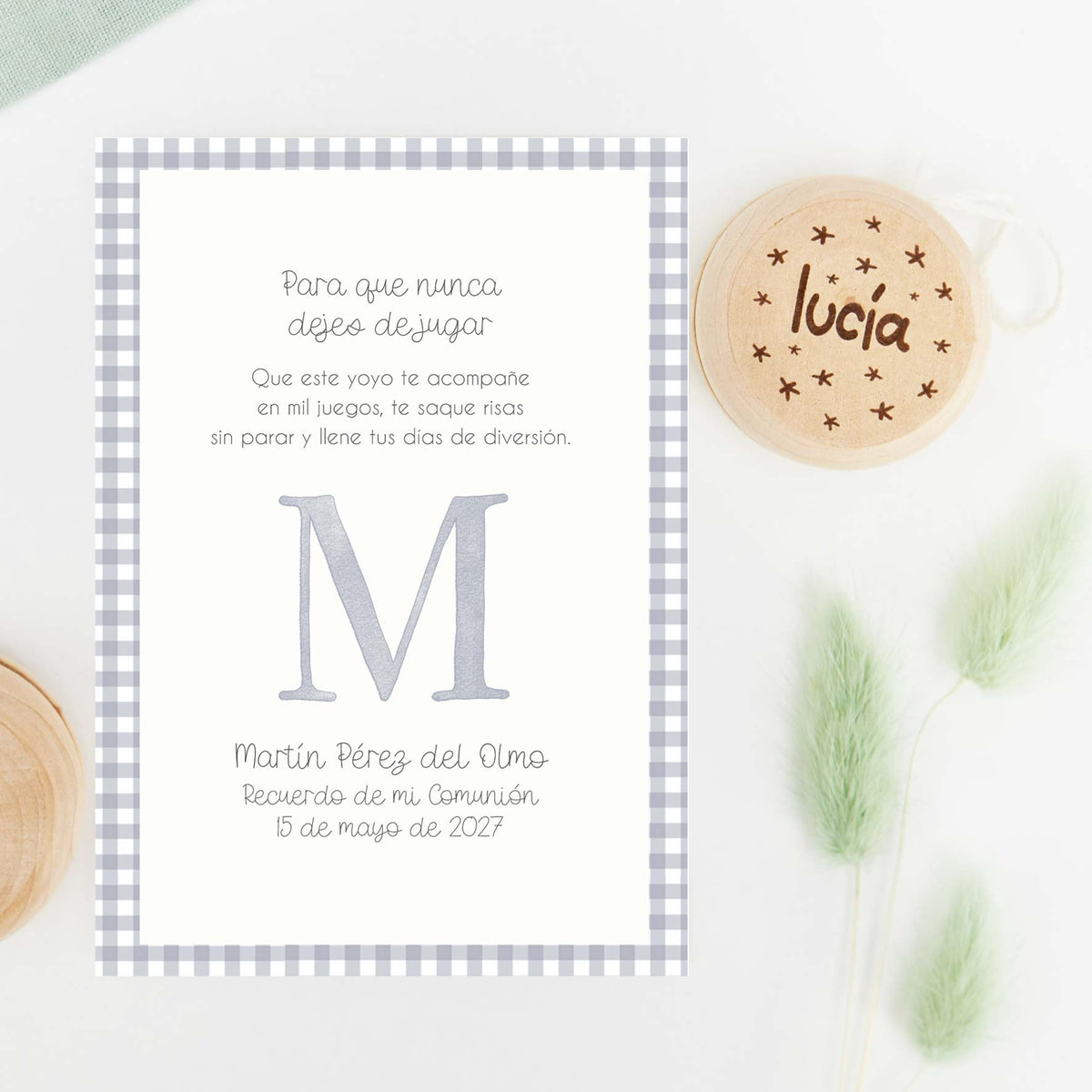 Yoyó de Madera Personalizado con el Nombre de Cada Niño – Detalle de Comunión