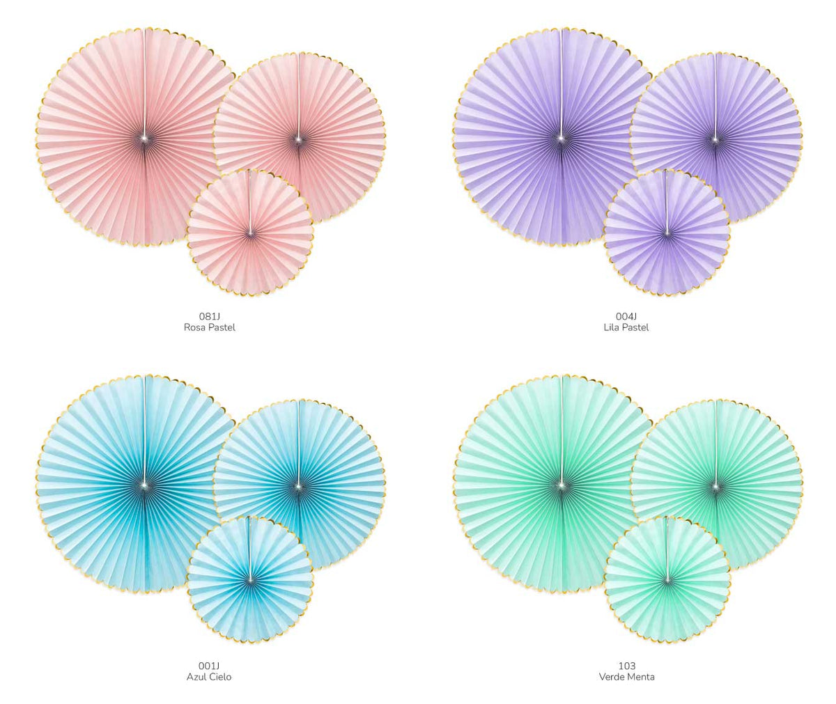 Carta de colores de rosetas decorativas pastel