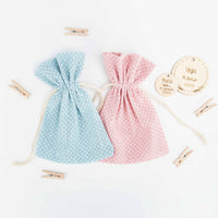 saquitos de topos en color rosa o azul