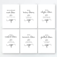 Meseros de la colección Eterna para Boda. Mesas de la uno a la seis.