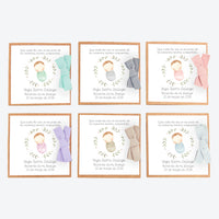 opciones para el corazón de semillas como detalle de invitados de bautizo de la colección rosquito bebé