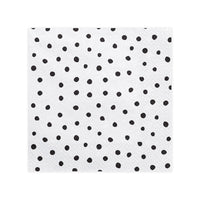 Servilleta blanca con topos negros de papel, 3 capas, pack de 20 unidades (33 × 33 cm).