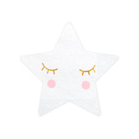 Detalle del diseño de estrellas en las servilletas de papel Little Star. Pack de 20 uds.