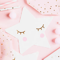 Servilletas de papel con estampado de estrellas en tonos suaves. Pack de 20 unidades, 30 × 30 cm.