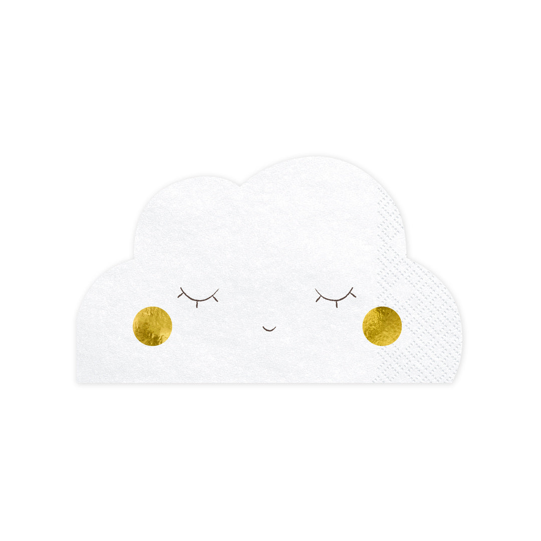 Detalle de las servilletas de papel Nube en blanco con diseño delicado. Pack de 20 uds.