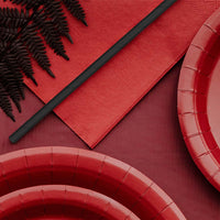 Servilleta de papel lisa en rojo oscuro, 33x33 cm