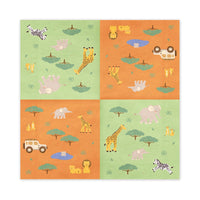 Servilletas de papel safari decorando cumpleaños infantil temático de jungla y animales salvajes