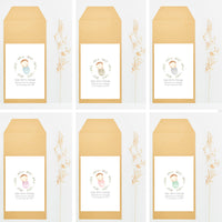 opciones de colores para el sobre como envoltorio de detalles de bautizo rosquito bebé