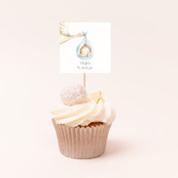 Topper para Cupcakes de Bautizo – Pack de 12 uds