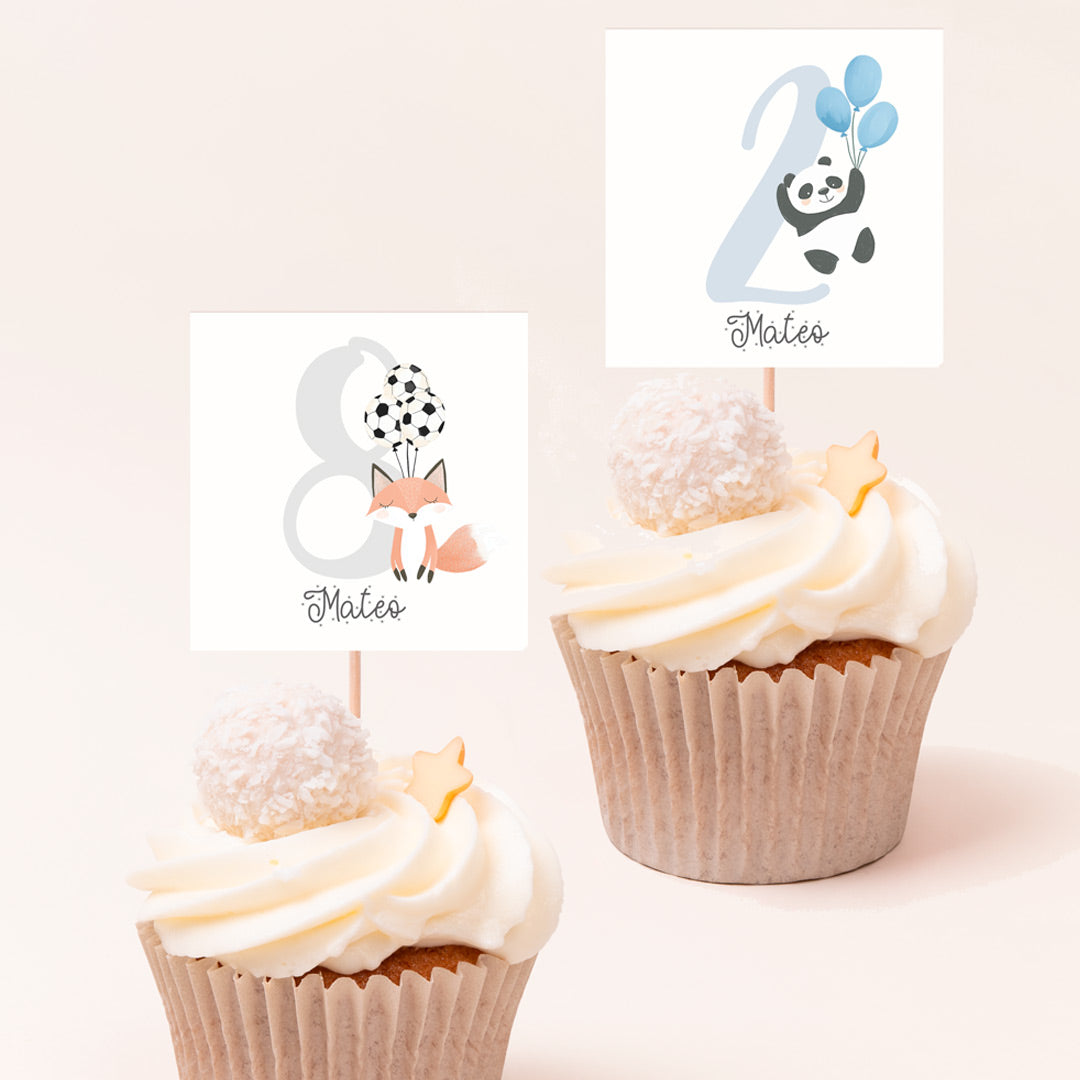 Topper para Cupcakes de Cumpleaños – Pack de 12 uds