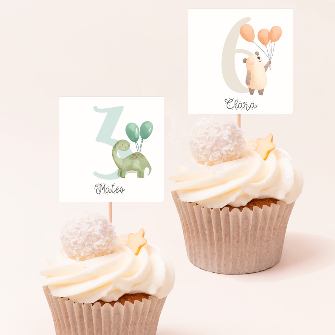 Topper para Cupcakes de Cumpleaños – Pack de 12 uds
