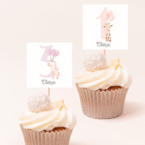 Topper para Cupcakes de Cumpleaños – Pack de 12 uds