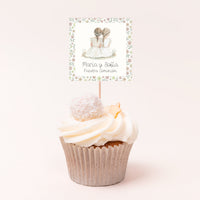 Topper Cacke de Flores Liberty Rosa para mesa dulce de Comunión. 
