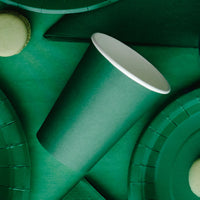 Vaso de papel liso en color verde oscuro, 250 ml