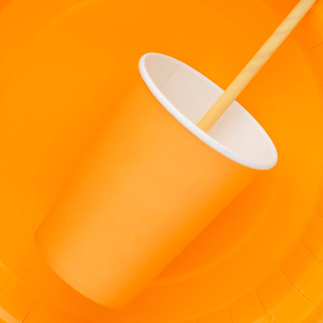Vasos de Papel Lisos Naranja 250 ml | Set 6 uds. (Copia) (Copia)