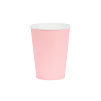 Vasos de Papel Lisos Rosa Pastel 250 ml | Set 6 uds.