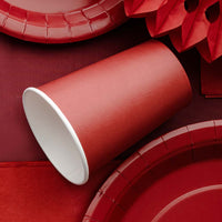 Vaso de papel liso en rojo oscuro, 250 ml