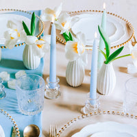 Velas Cónicas para candelabros en tonos azul y verde