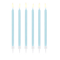 detalle de las velas de cumpleaños azules de 14 cm