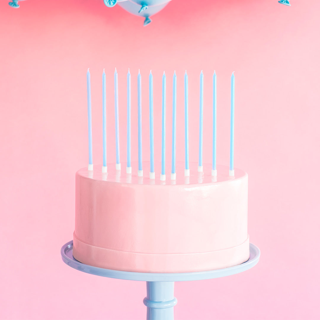 velas de cumpleaños azules de 14 cm