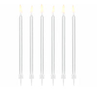 detalle de las velas de cumpleaños blancas de 14 cm