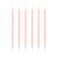 detalle de las velas de cumpleaños rosas de 14 cm