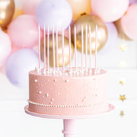 velas de cumpleaños rosas de 14 cm