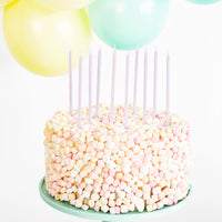 Velas de Cumpleaños Azul, Rosa, Lila o Blanco – 12 uds (14 cm)