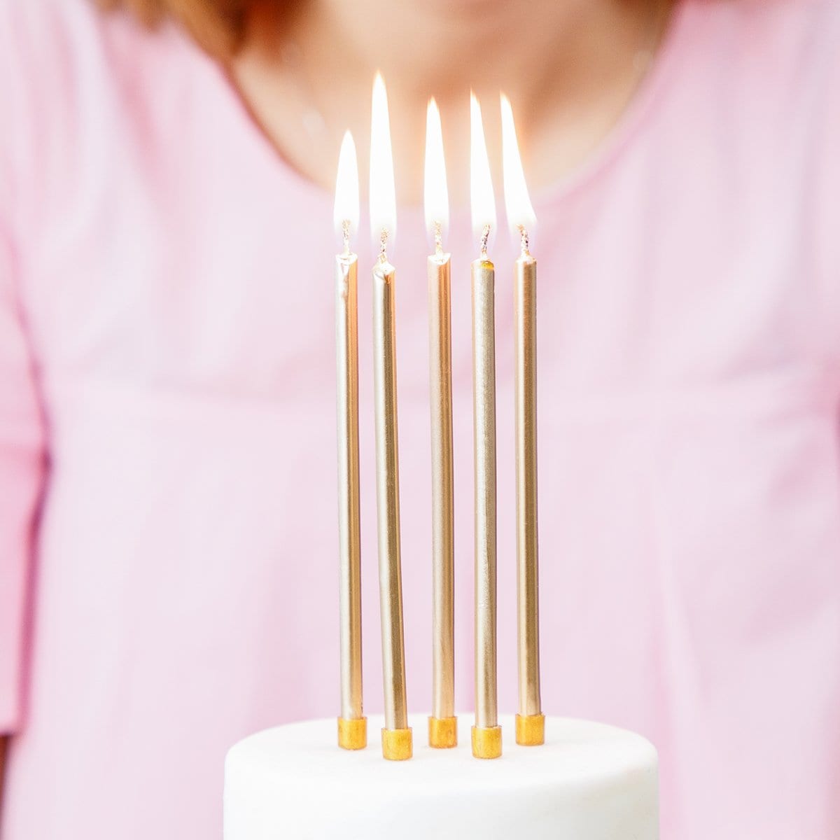 Velas Cumpleaños Doradas - Pack de 12 velas